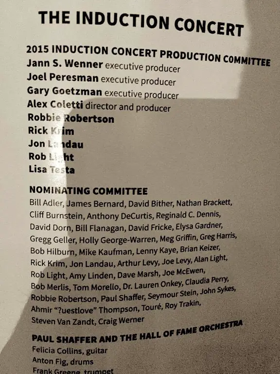 Rock Hall 2015 Nominating Committee