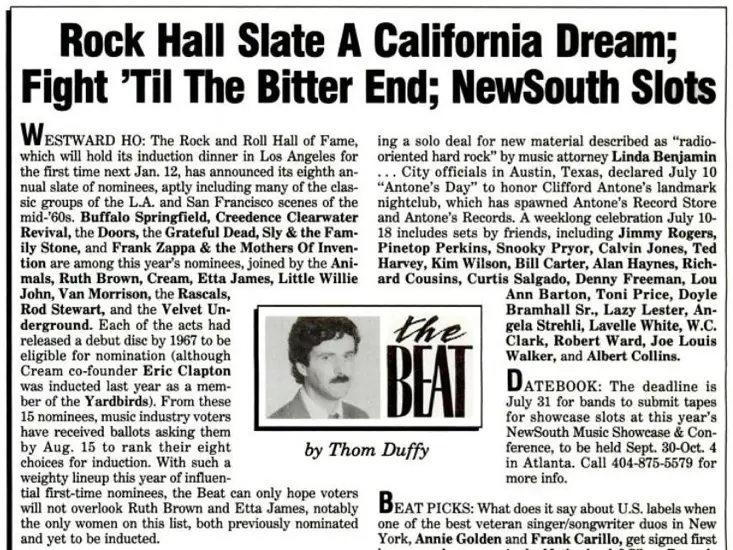 Rock Hall Nominees 1993 - Billboard
